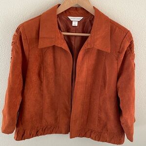Christopher & Banks faux suede women’s  jacket | burnt orange | size XL